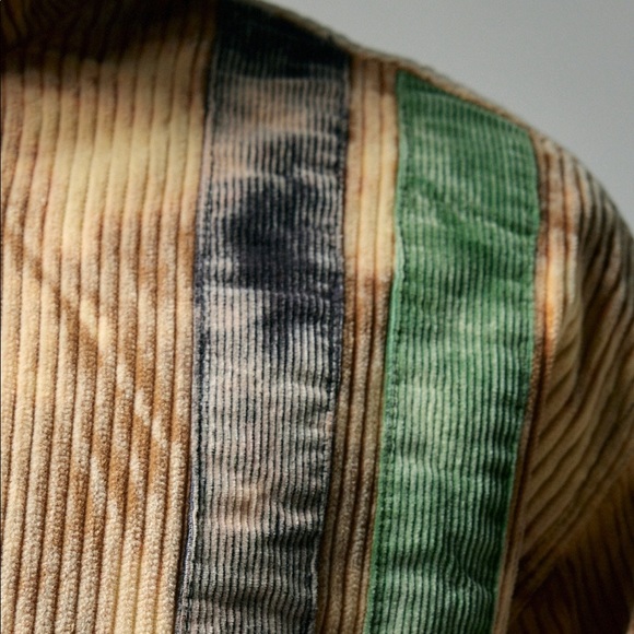 BNWT Size Medium - Brain Dead FW21 Cream Dyed Corduroy Striped Racing Jacket - Picture 5 of 13
